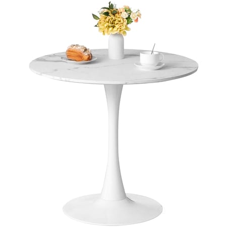 Fabulaxe Accent and Dining Tables, 31.5 W, 28.75 L, MDF, White QI004629.WT